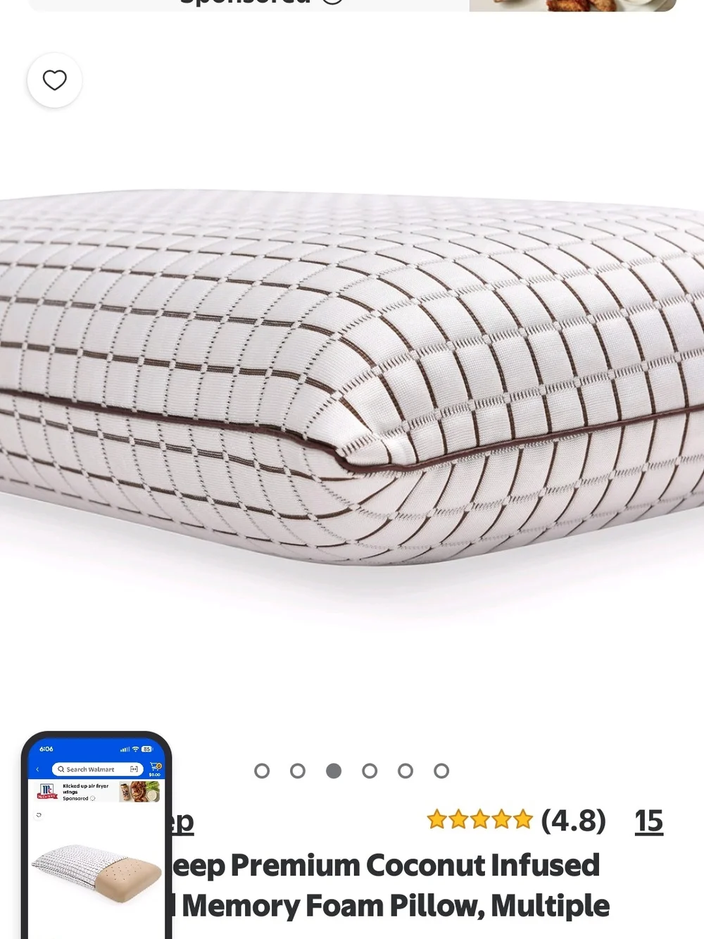 White Grid Memory Foam Pillow